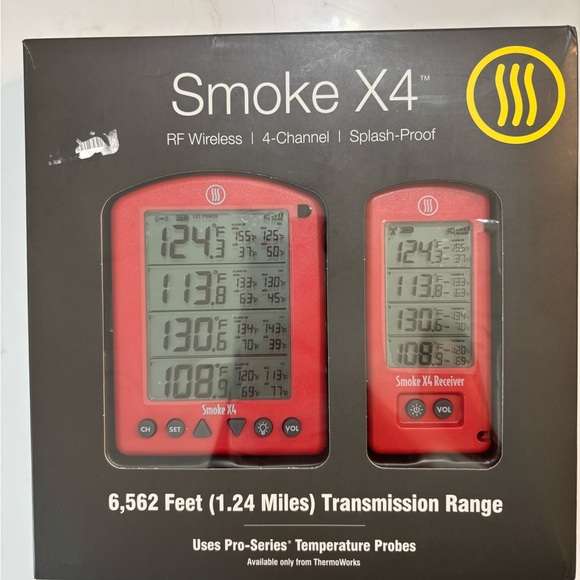 Smoke X4 Red Wireless Thermometer - Picture 1 of 2